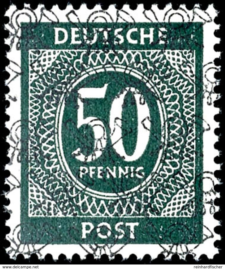 5574 50 Pfg. Ziffer Mit Vorder- Und Rückseitigem Bandaufdruck, Postfrisch, Geprüft Schlegel BPP, Mi. 280,-, Katalog: 66I - Andere & Zonder Classificatie