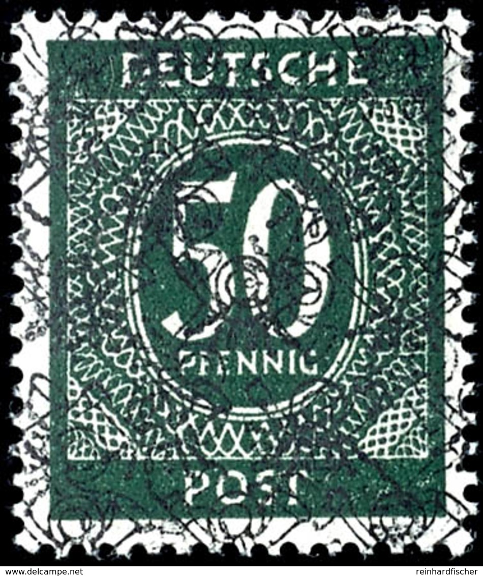 5575 50 Pfg. Ziffer Mit Normalem Und Senkrechten Netzaufdruck, Postfrisch, Geprüft Schlegel BPP, Mi. 350,-, Katalog: 66I - Sonstige & Ohne Zuordnung