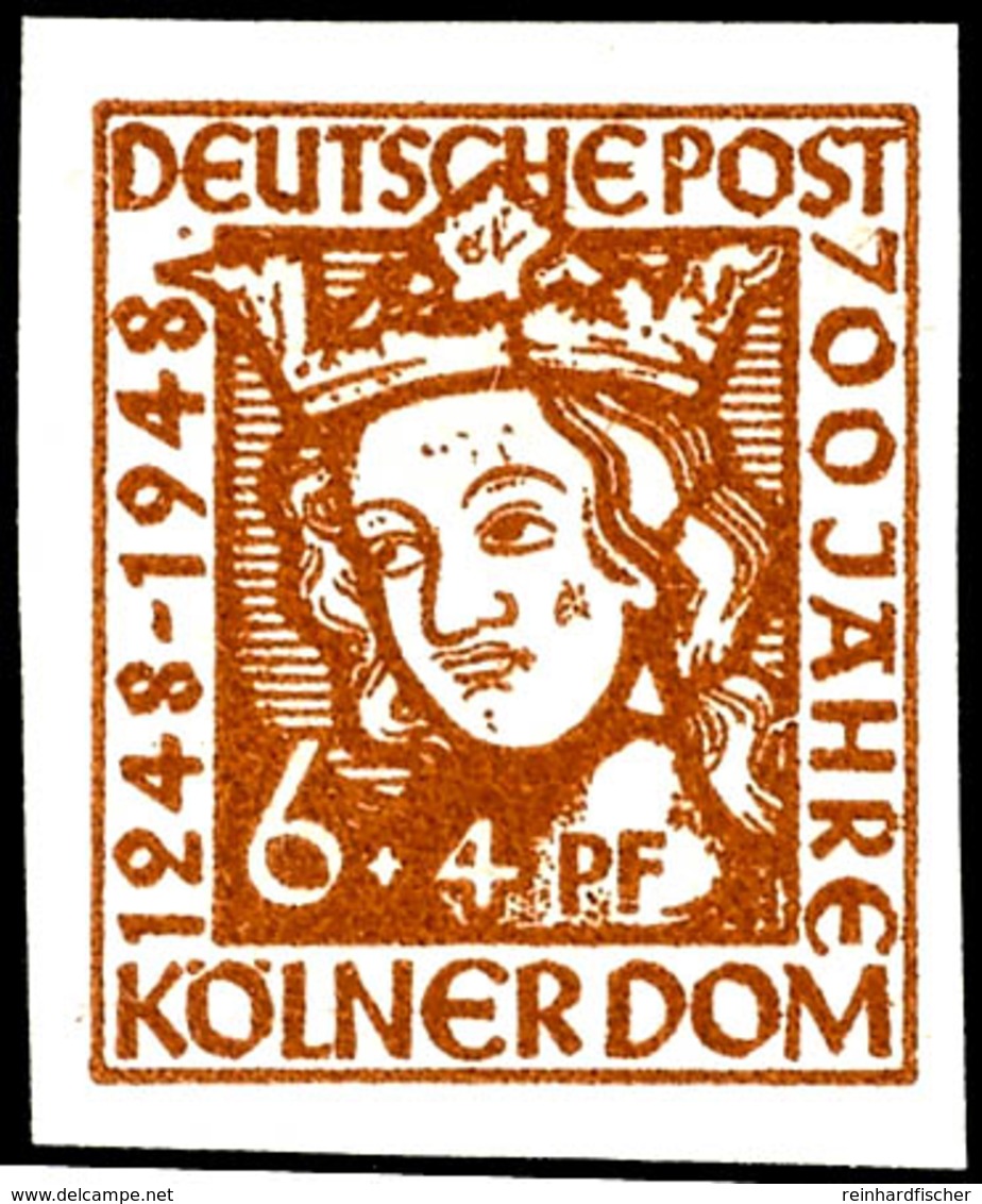 5596 6+4 Pf. Kölner Dom, Probedruck Ohne Gummierung, Tadellos, Fotoattest Salomon BPP, Mi. 500,-, Katalog: 69P (*) - Other & Unclassified