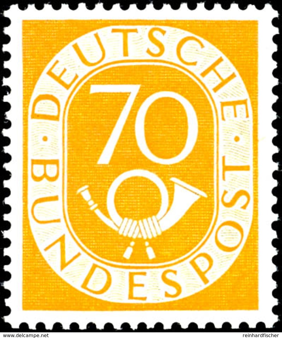 5658 70 Pfg Posthorn, Tadellos Postfrisch, Unsigniert, Mi. 500.-, Katalog: 136 ** - Andere & Zonder Classificatie