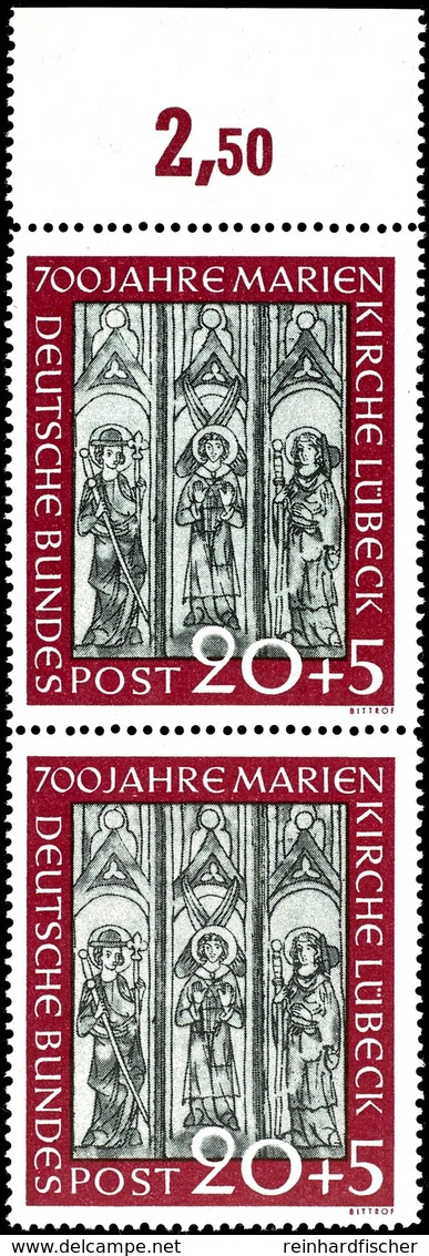 5668 10 Pfg. Und 20 Pfg. Marienkirche Im Waagerechten Bzw. Senkrechten Oberrandpaar, Postfrisch, Ein Wert Mit Kalanderbu - Sonstige & Ohne Zuordnung