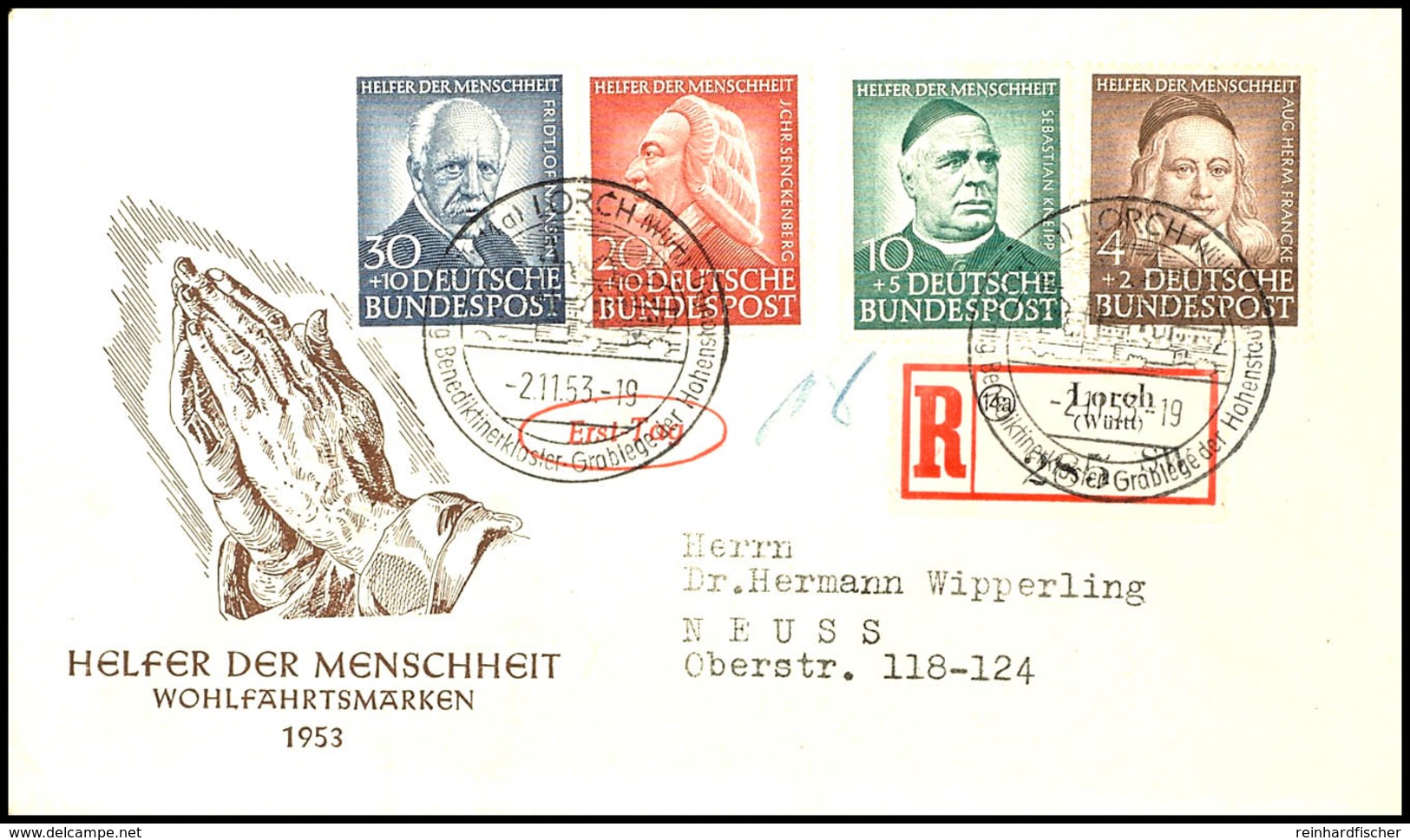 5691 "Helfer Der Menschheit" Kpl. Auf R-FDC, Tadellos, Mi. 250,--, Katalog: 173/76 FDC - Sonstige & Ohne Zuordnung