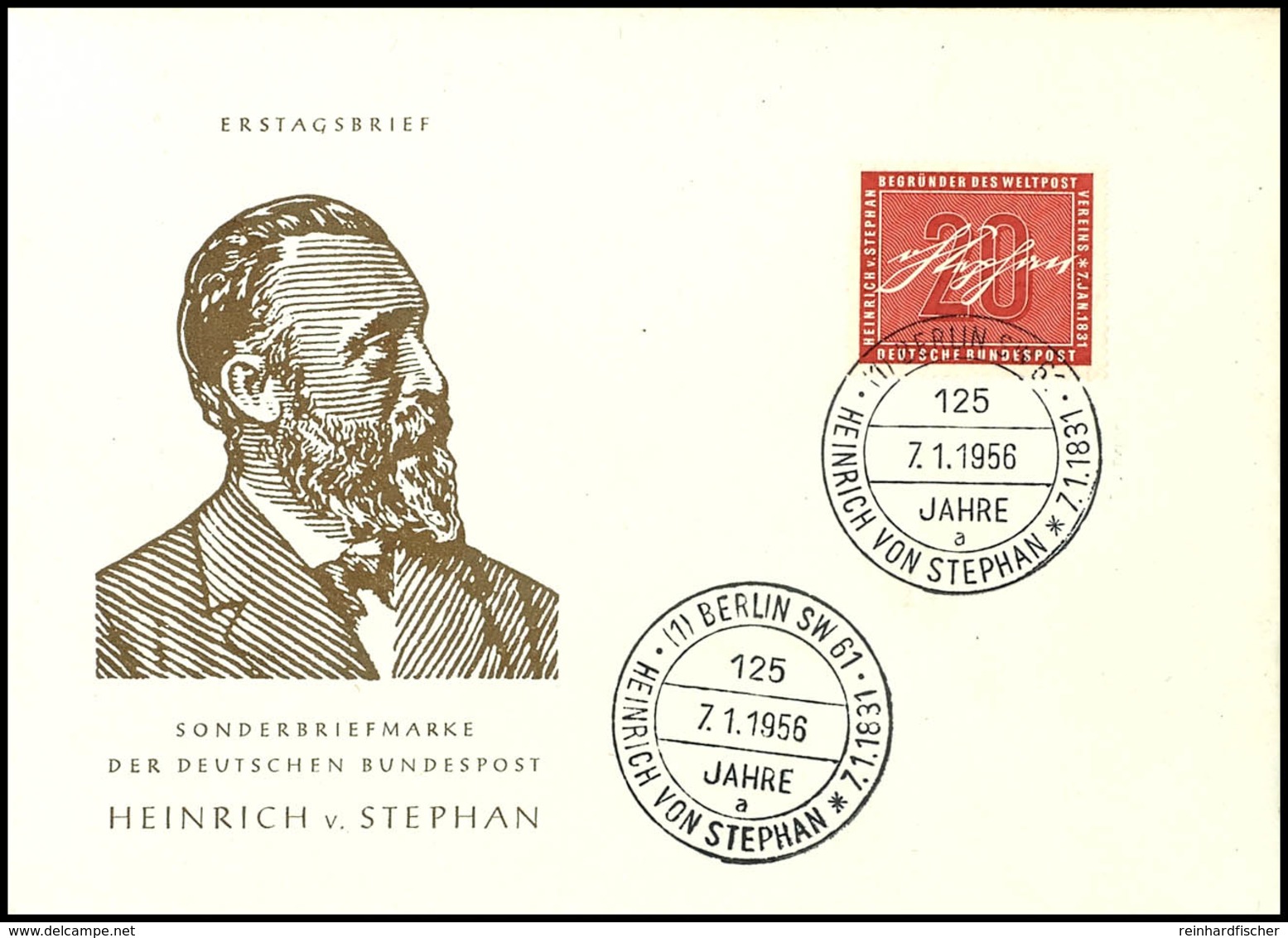 5719 "Heinrich Von Stephan" Auf Schmuck-FDC Mit ESSt. BERLIN, Fotoattest A. Schlegel BPP, Mi. 350,--, Katalog: 227 FDC - Sonstige & Ohne Zuordnung