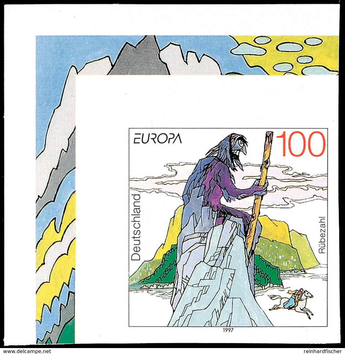 5738 100 Pfg Europa-Marke 1997 "Rübezahl", Ungezähnt, Tadellos Postfrisch, Unsigniert, Fotoattest-Kopie H.-D. Schlegel B - Sonstige & Ohne Zuordnung