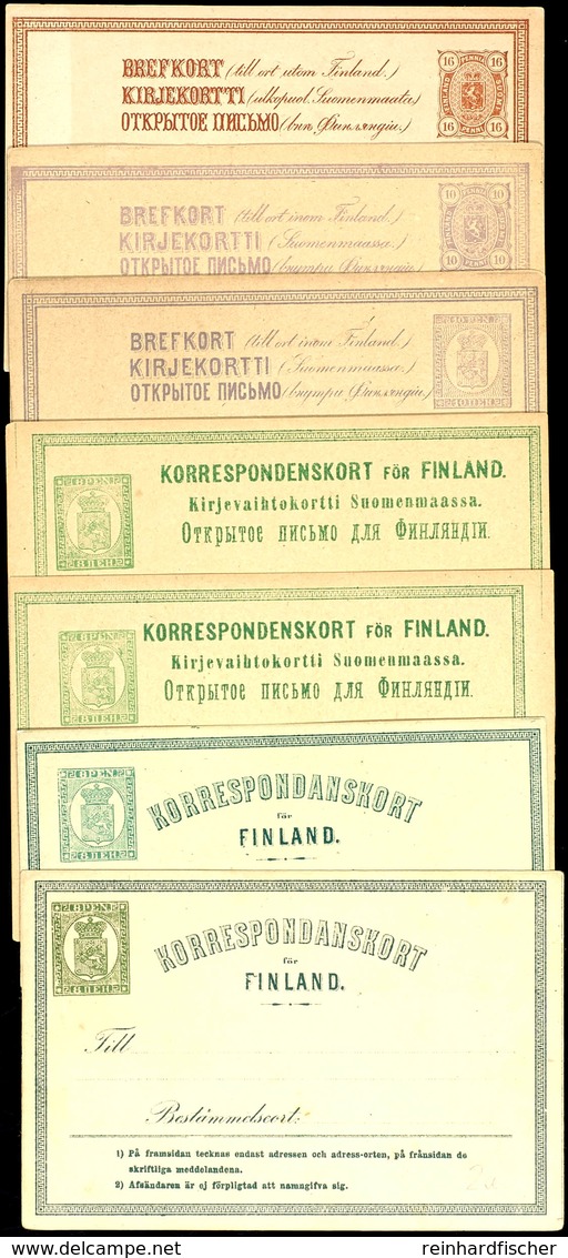 5765 8, 10 Und 16 P., 7 Versch. Ungebraucht Ganzsachenkarten, Katalog: Ex P2/10 GA* - Finnland