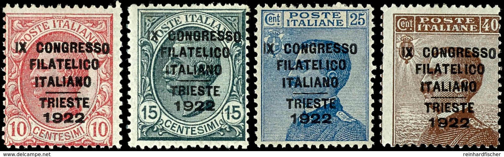 5791 1922, 10 C. Bis 40 C. "Kongress Des Italienischen Philatelistenverbandes", Kompletter Satz Mit Vier Werten, Tadello - Sonstige & Ohne Zuordnung