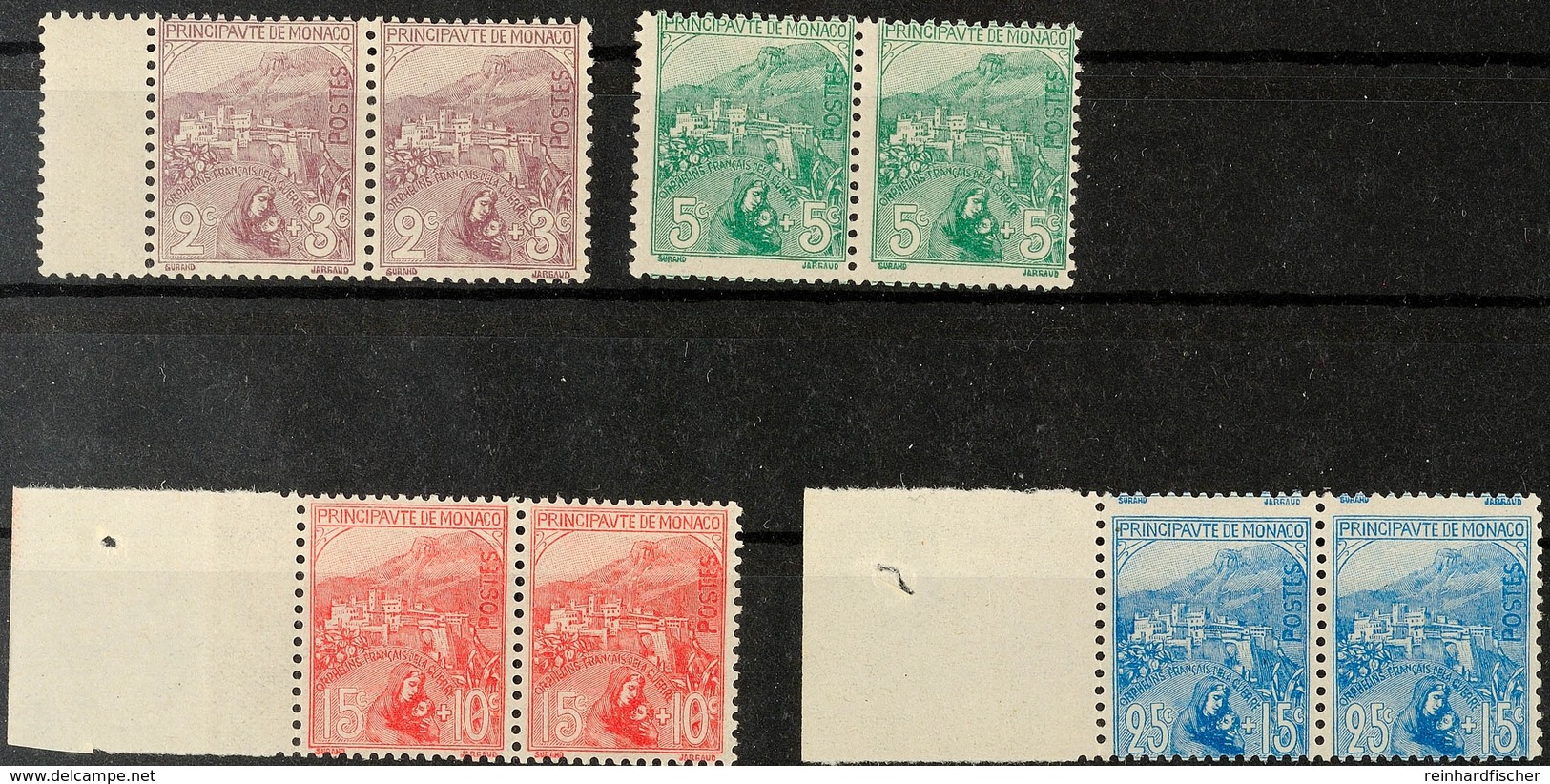 5822 Französische Kriegswitwen Und Waisen 2 C. Und 3 C. Bis 25 C. Und 15 C. Kpl. Tadellos Postfrisch. Im Linken Rand Ode - Sonstige & Ohne Zuordnung