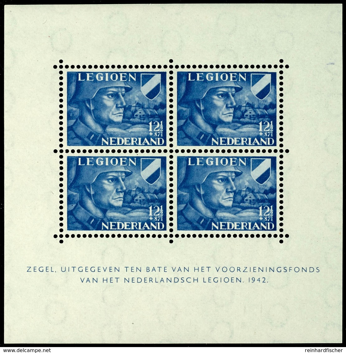 5830 1942, Blockausgabe 12 1/2 C. Legion, Tadellos Postfrisch, Unsigniert, Mi. 100.-, Katalog: Bl.2 ** - Sonstige & Ohne Zuordnung