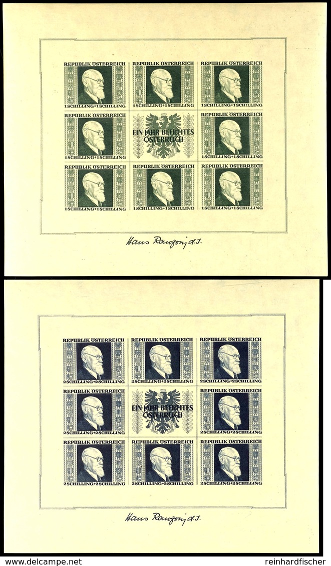 5850 1946, 1 - 5 S. Renner Geschnitten, 4 Kleinbogen Komplett, Tadellos Postfrisch, Unsigniert, Mi. 2.400.-, Katalog: 77 - Andere & Zonder Classificatie