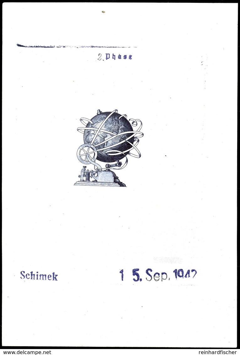 5851 1947, 40 Gr. Telegraphie, Phasendruck In Dunkelviolett Auf Gummiertem Papier, Abzug Der 2 Phase Vom 15. September 1 - Other & Unclassified