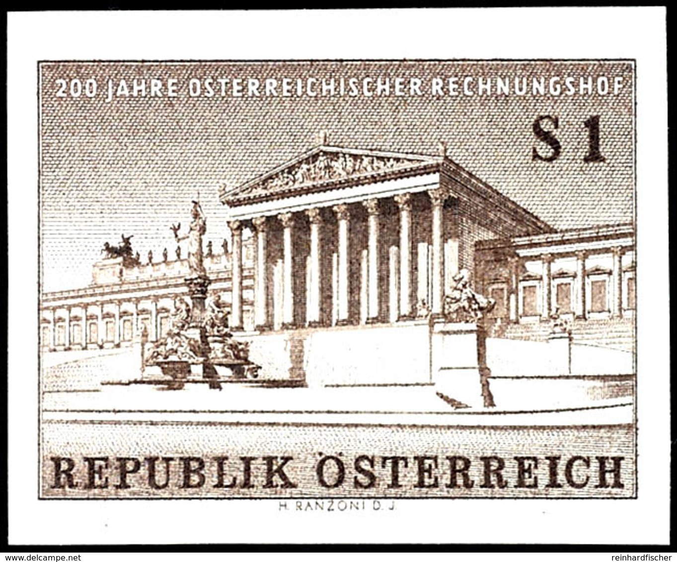 5855 1961, 1 Sch. "200 Jahre Österreichischer Rechnungshof", Abart "ungezähnt", Tadellos Postfrisch, Fotobefund Lessig V - Sonstige & Ohne Zuordnung