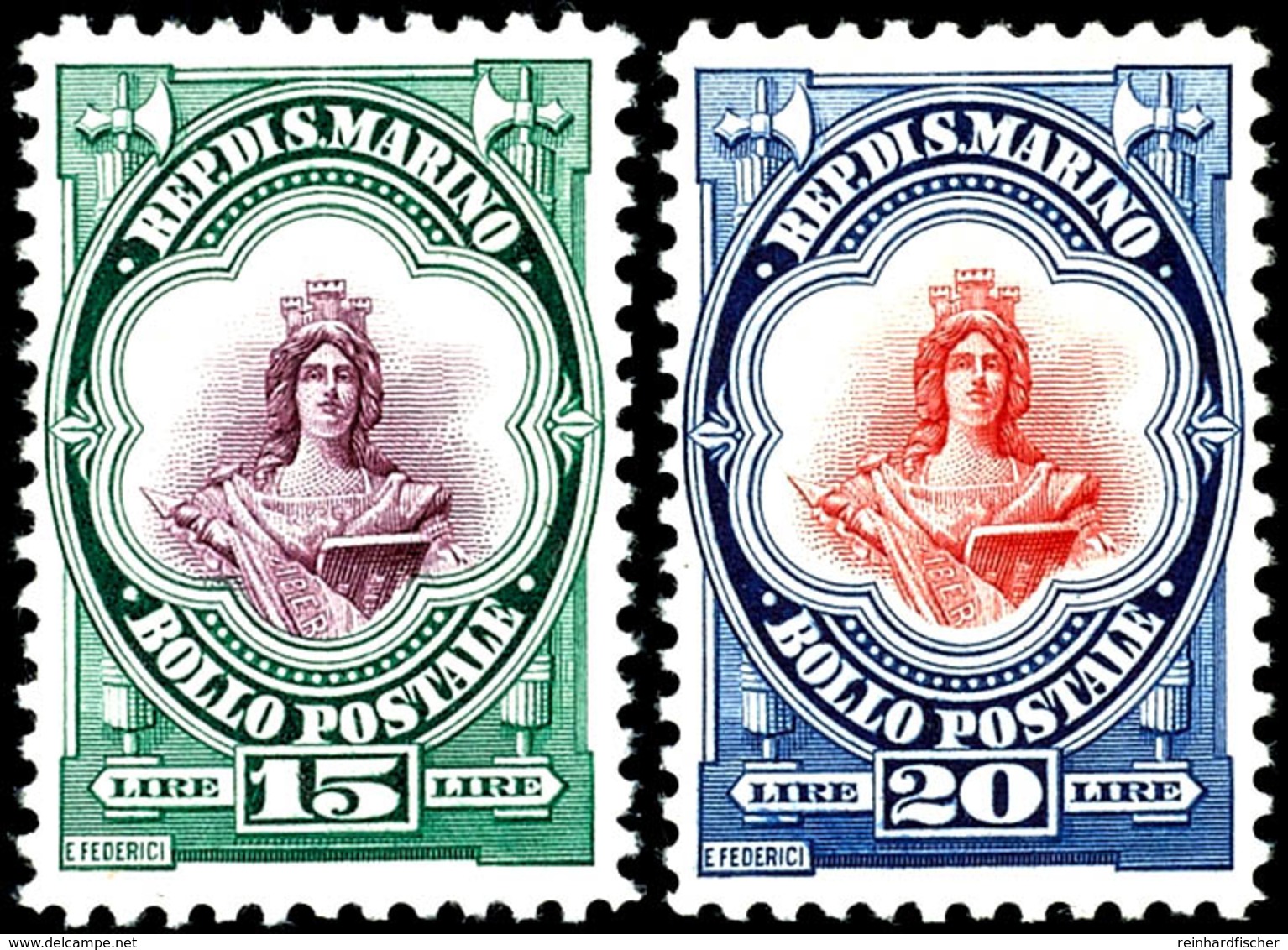 5871 1929, 5 C. - 20 L. Nationale Symbole, 18 Werte Komplett, Tadellos Postfrisch, Unsigniert, Seltene Ausgabe, Auflage  - Sonstige & Ohne Zuordnung