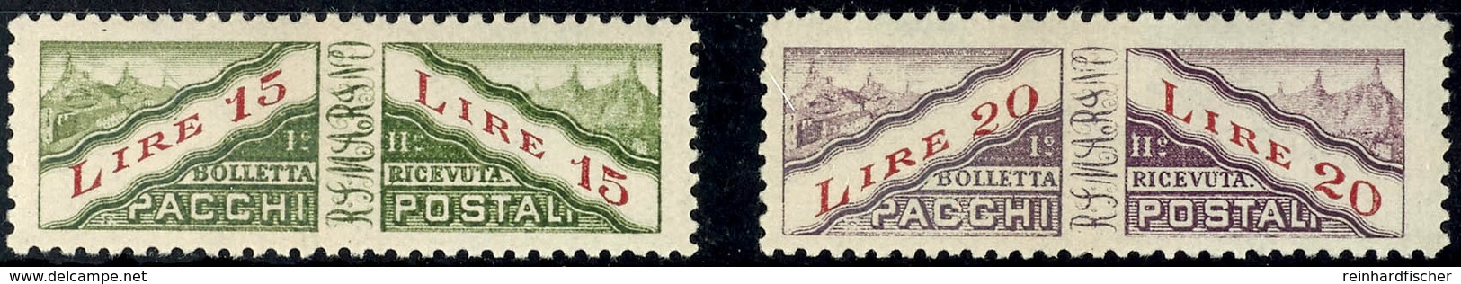 5881 15 Und 20 L. Paketmarken, Beide Höchstwerte, Tadellos Postfrisch, Unsigniert, Selten, Auflagen Nur 9.600 Bzw. 9.120 - Andere & Zonder Classificatie