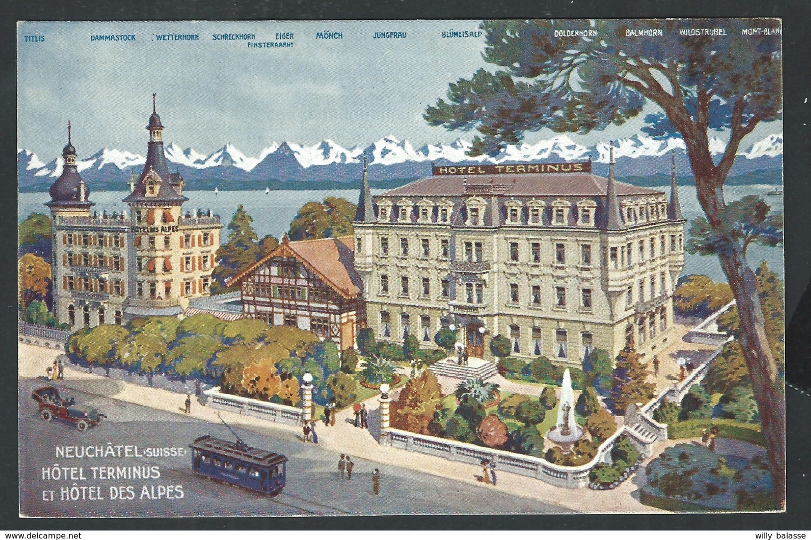 +++ CPA - Suisse - NEUCHATEL - Hôtel Terminus Et Hôtel Des Alpes  // - Neuchâtel