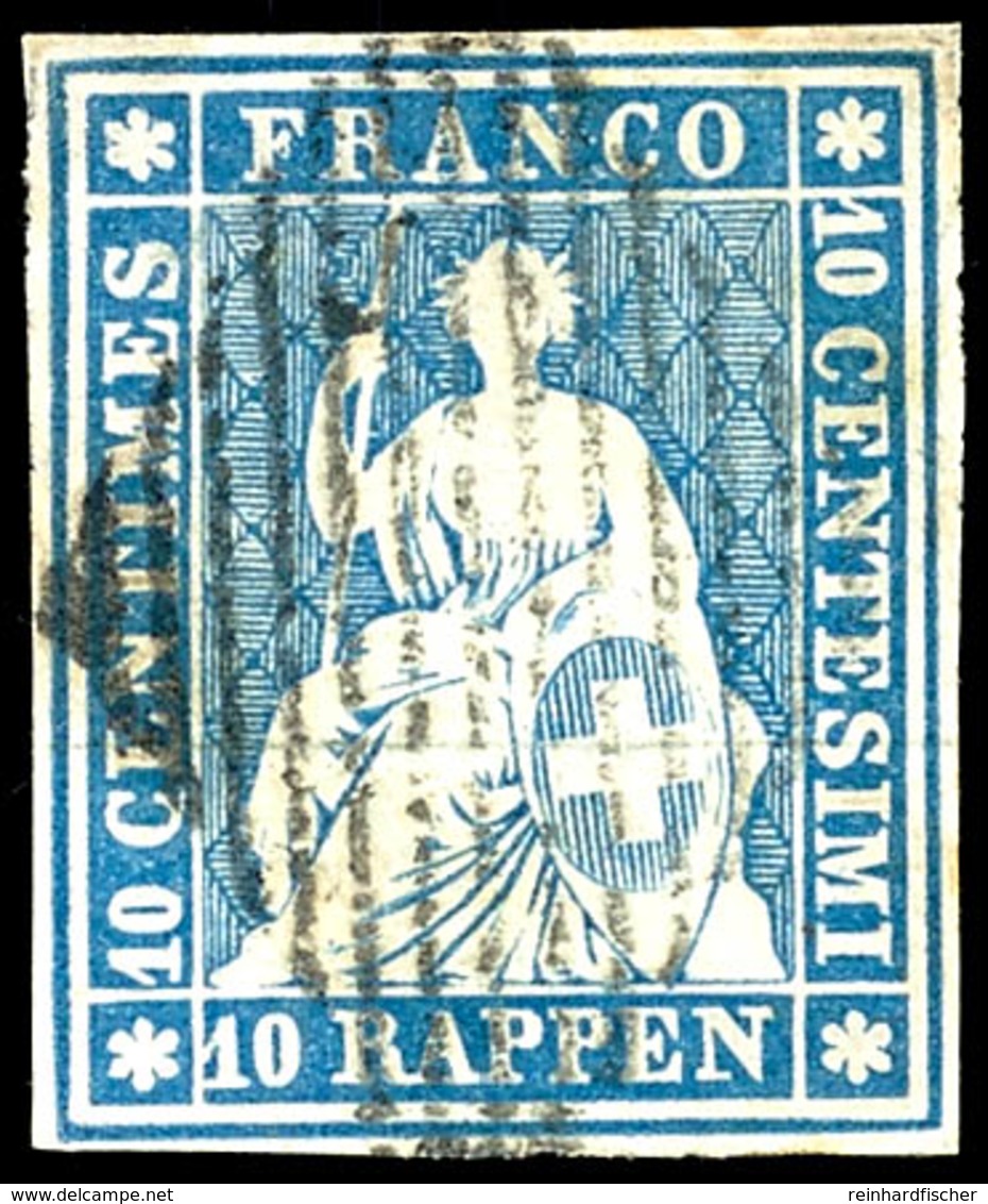 5906 10 Rp. Strubel Blau, Münchener Druck, Saubere Klare Raute, Allseits Weissrandig, Befund Urs Hermann SBPV: "fehlerfr - Other & Unclassified