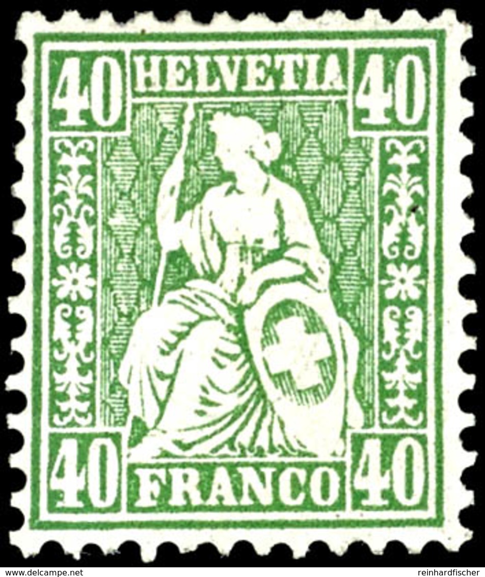 5928 40 C. Gelblichgrün Auf Weißem Papier, Ungebraucht, In Guter Erhaltung, Mi. 1400,-, Katalog: 26 * - Andere & Zonder Classificatie
