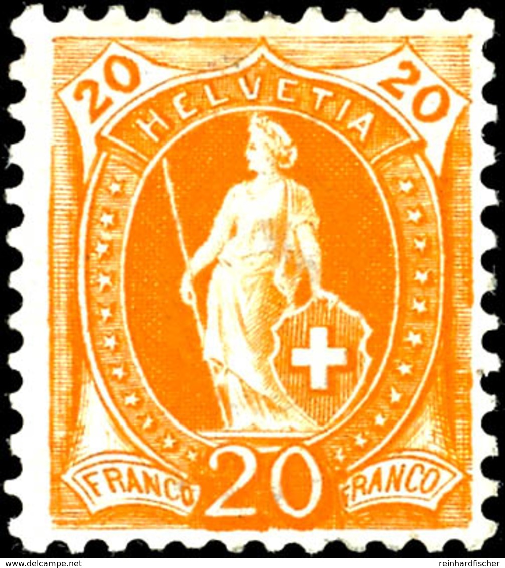 5937 20 C. Orange, Gez. 11 3/4 : 11 1/4, Ungebr. Mit Teilgummi, Tadellos, Fotobefund Marchand, Mi. 800.-, Katalog: 58Xc  - Sonstige & Ohne Zuordnung