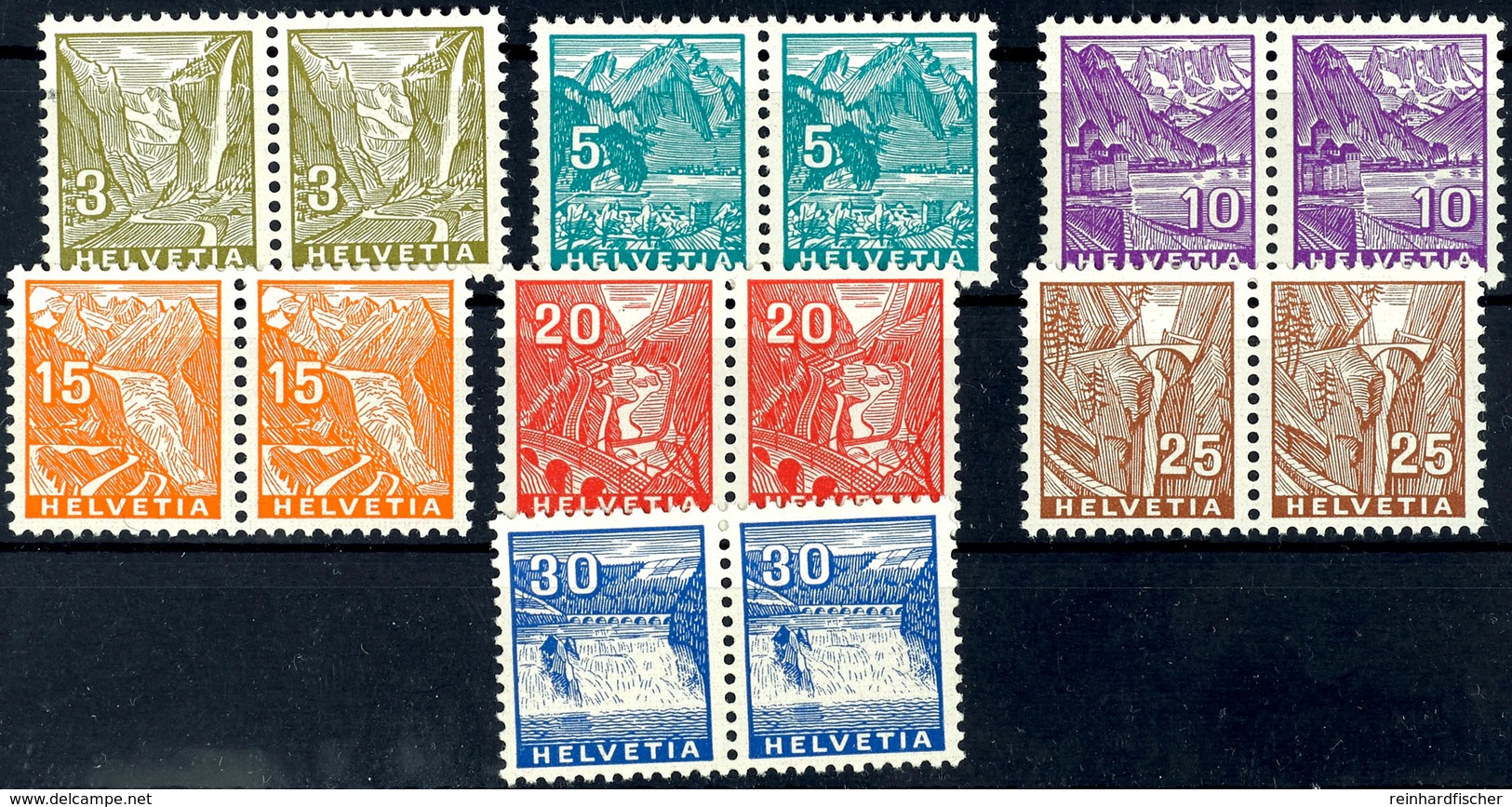 5988 3 C. Bis 30 C. Landschaften 1934 Im Waagr. Paar, Tadellos Postfrisch, Mi. 240.-, Katalog: 270/76(2) ** - Andere & Zonder Classificatie