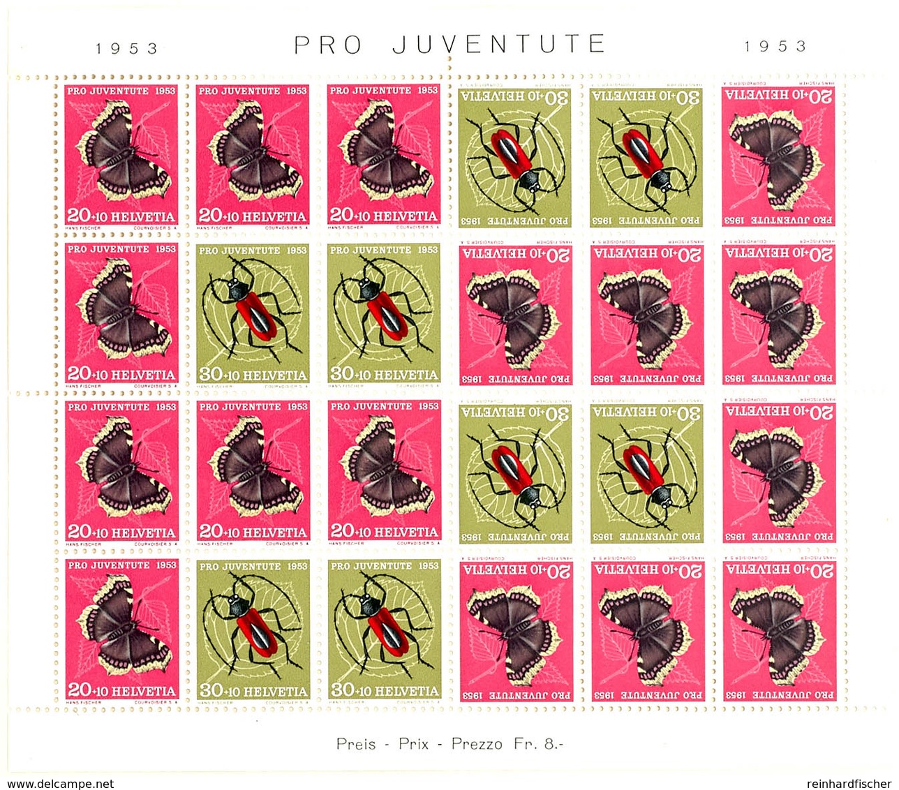 6033 Markenheftchenbogen Pro Juventute 1953, Tadellos Postfrisch, Mi. 400.-, Katalog: MHB42 ** - Booklets