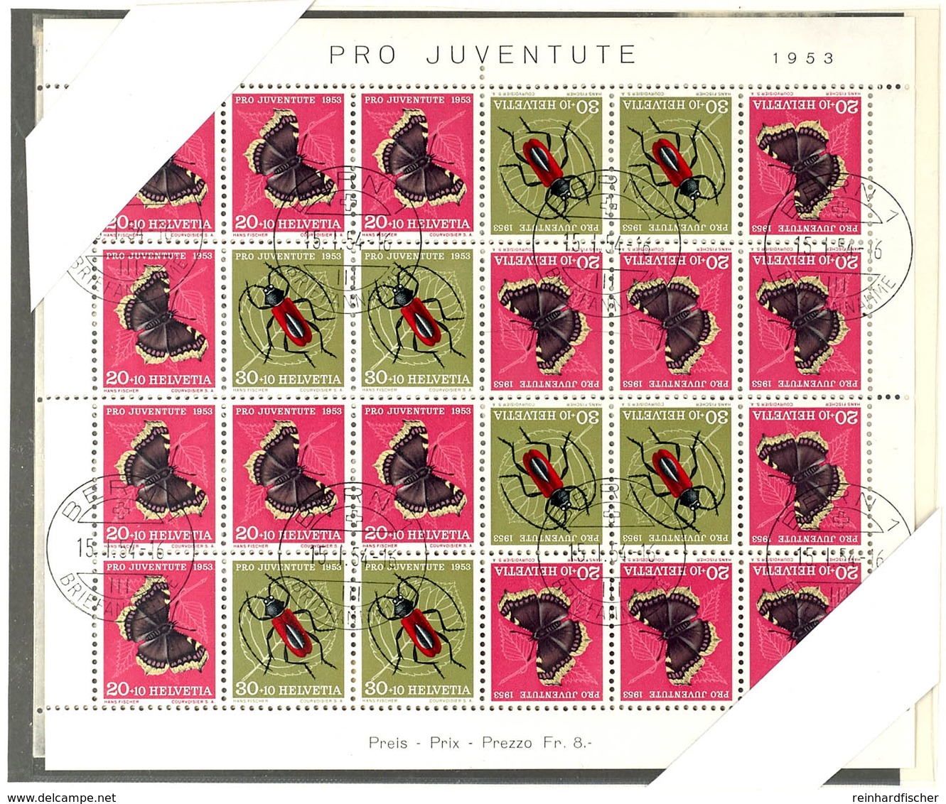 6034 Markenheftchenbogen Pro Juventute 1953, Tadellos Gestempelt, Mi. 1.500.-, Katalog: MHB42 O - Booklets