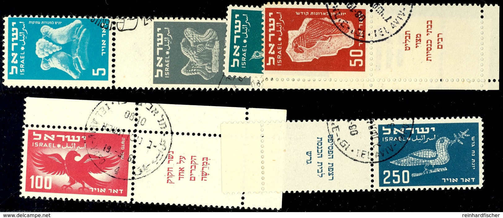 6097 1950, Flp.-Marken "Vogeldarstellungen" Kpl. Mit Full-TAB's, Tadellos, Mi. 170,--, Katalog: 33/38 O - Autres & Non Classés