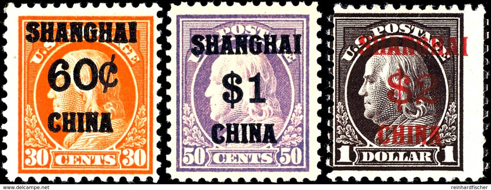 6140 POST IN CHINA, 16 C., 18 C., 24 C., 60 C. - 2 $ Freimarken, Je Tadellos Ungebraucht, Spitzenwert Zu 1 $ Mit Fotoatt - Other & Unclassified