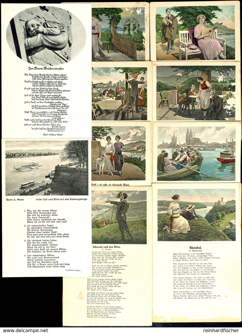 6141 LIEDKARTEN Vom Rhein, Lot Von 8 Color Karten Aus Der Rheinliederserie Nr. 1-4, 8, 10-11, Je Ungebraucht, Aus Dem Ku - Andere & Zonder Classificatie