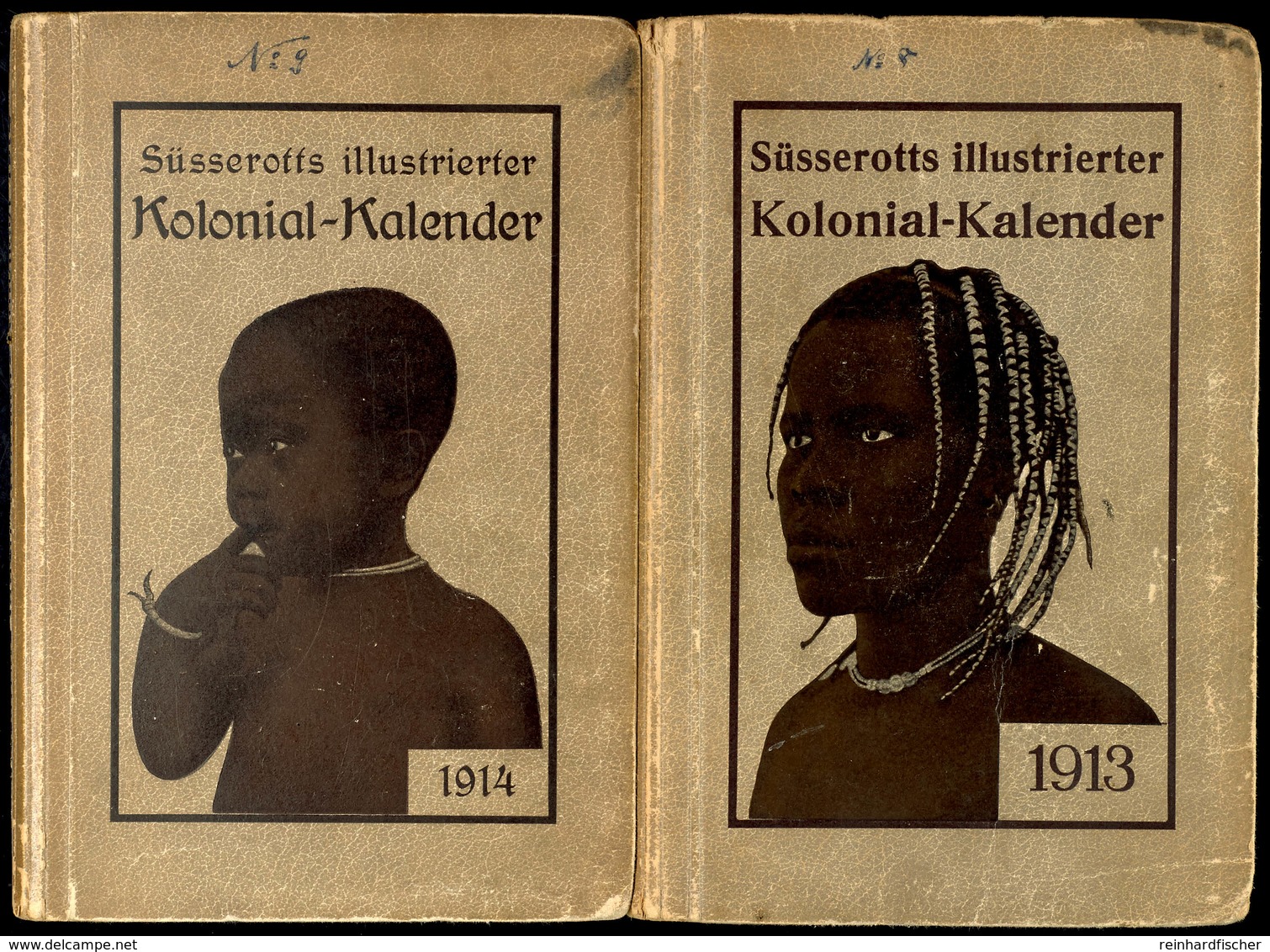 6182 Süsserotts Illustrierter Kolonial-Kalender, 1913, Einband Berieben Und In Der Rechten Oberen Ecke Etwas Wasserfleck - Other & Unclassified