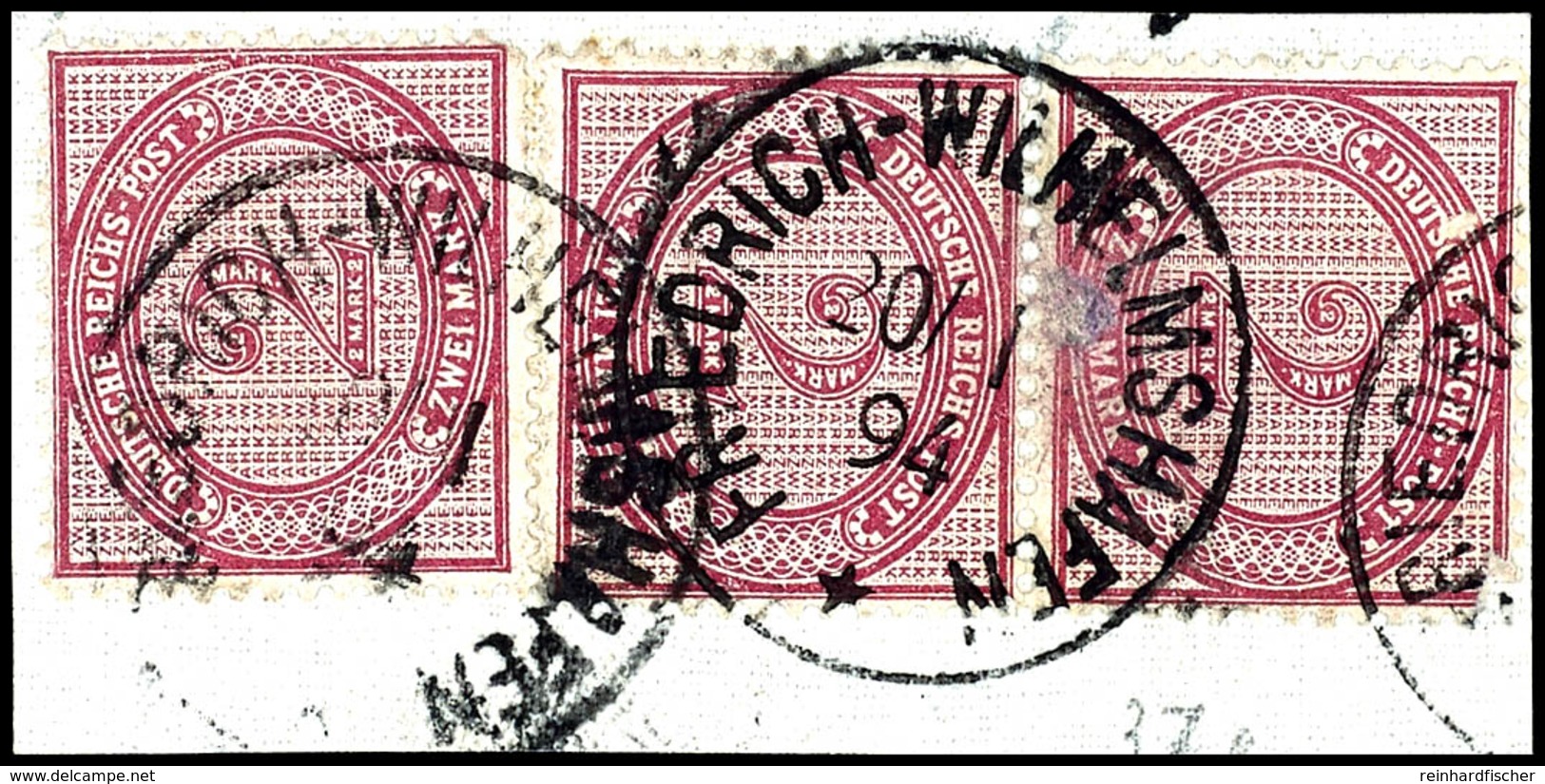 6304 2 M Dunkelrotkarmin, Paar Und Einzelmarke, Stempel FRIEDRICH-WILHELMSHAFEN 20/1 94, Auf Briefstück (Mi. Ca. 1.500). - German New Guinea