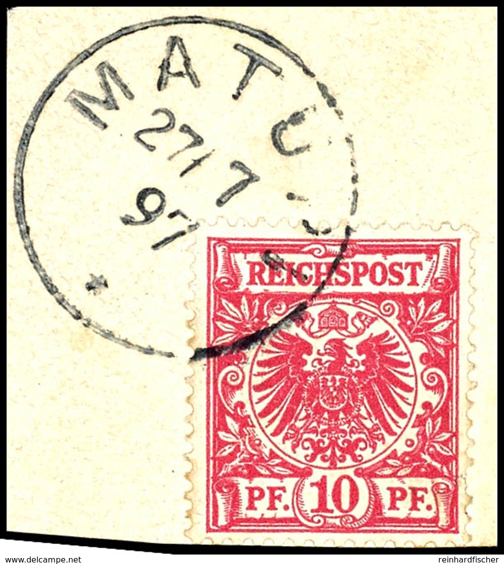 6316 10 Pfg Krone/Adler, Stempel MATUPI 27/7 97, Auf Briefstück, Untere Zahnreihe Minimal "gestutzt", Katalog: V47 BS - Duits-Nieuw-Guinea
