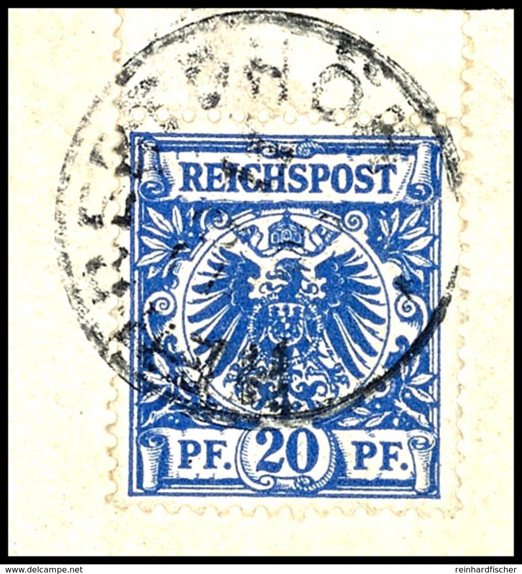 6321 20 Pfg Krone/Adler, Stempel HERBERTSHÖH (Datum Nicht Lesbar), Auf Briefstück, Katalog: V48 BS - German New Guinea