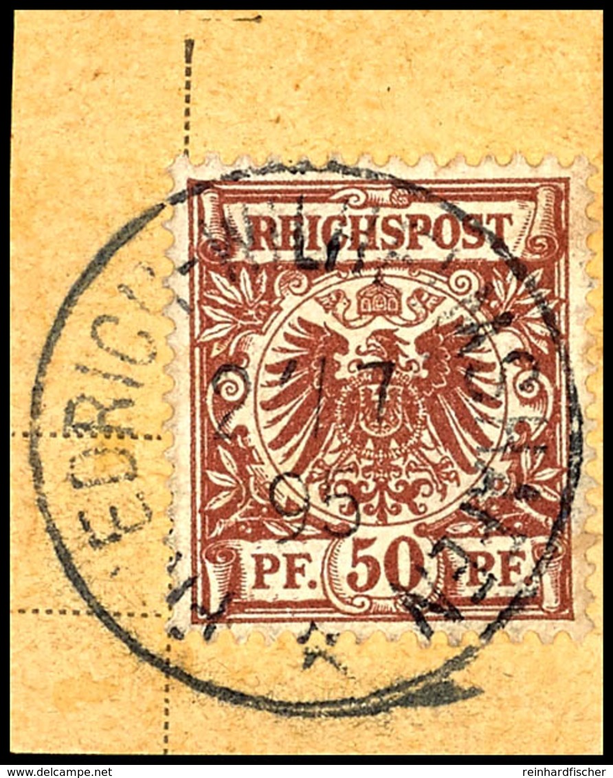 6338 50 Pfg Krone/Adler, Stempel FRIEDRICH-WILHELMSHAFEN 2/7 95, Auf Briefstück, Signiert Mansfeld, Katalog: V50d BS - Duits-Nieuw-Guinea