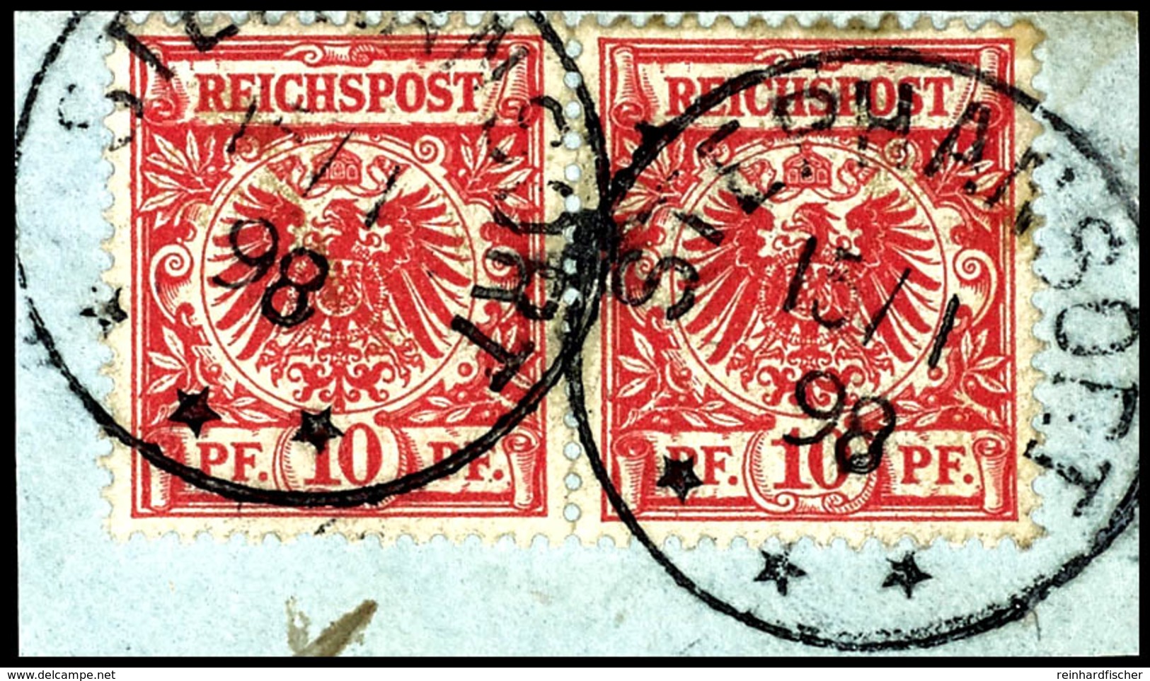 6351 10 Pfg Krone/Adler (waagrechtes Paar), Stempel STEPHANSORT15/1 98, Auf Briefstück. Michel Für Die Farbtönung Mittel - Andere & Zonder Classificatie