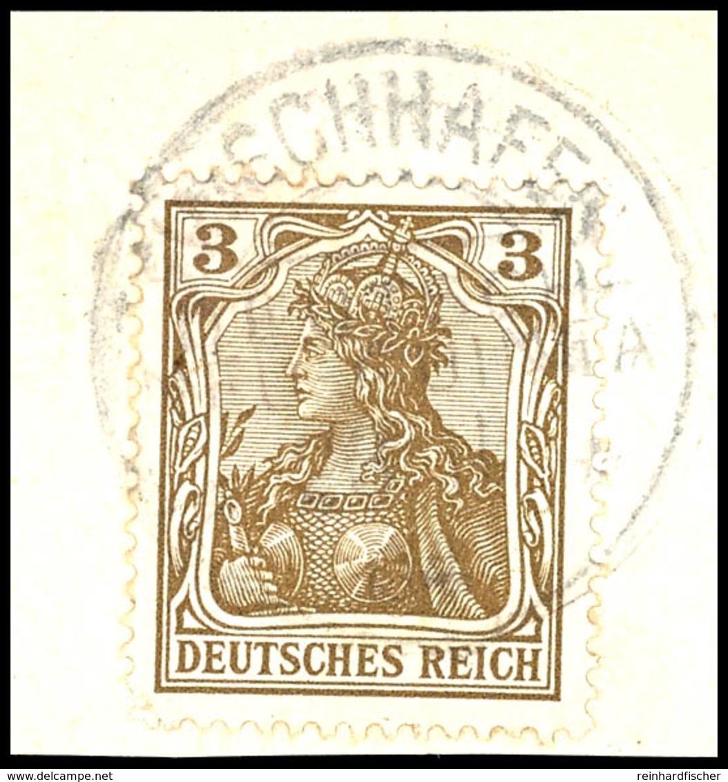 6368 3 Pfg Germania "Deutsches Reich" (Briefstück) Und Ausschnitt Aus Einer Germania-GA-Postkarte 3 Pfg Neben 2 Pfg, Bei - Andere & Zonder Classificatie