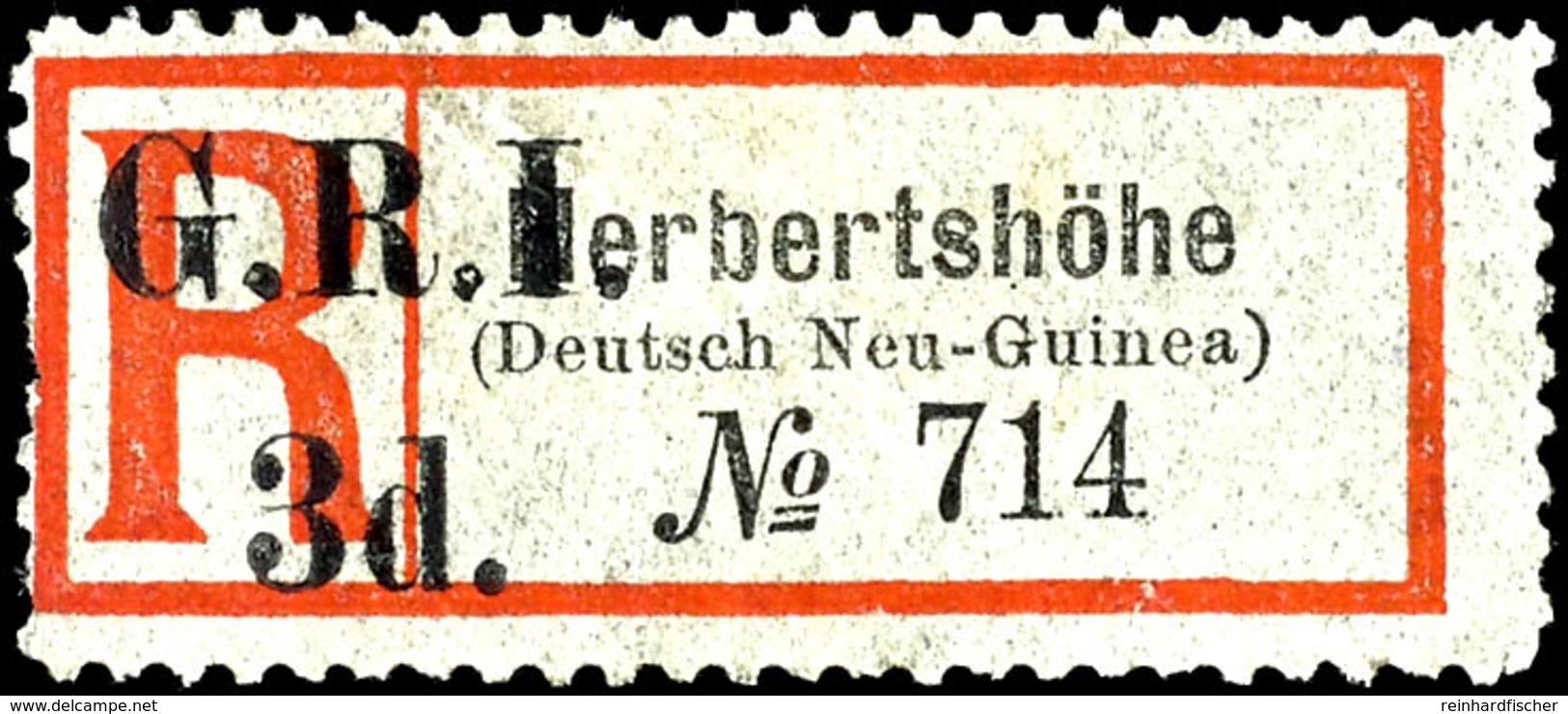 6454 3 D. Auf R-Zettel Herbertshöhe (Grotesk), Ungebr., übliche Leicht Raue Zähnung, Gepr. Bothe BPP, Katalog: 16c * - German New Guinea