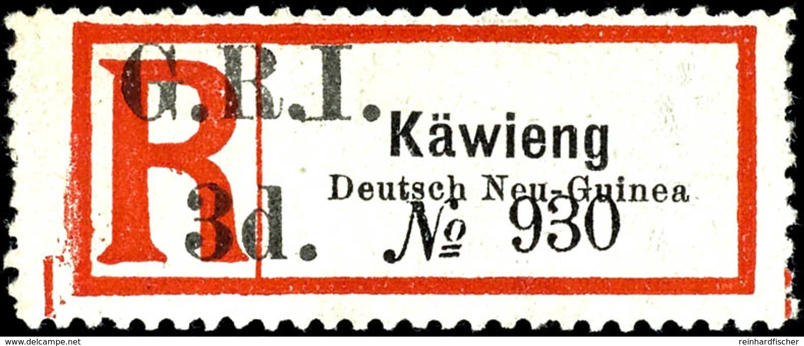 6455 3 D. Auf R-Zettel Käwieng (Grotesk), Ungebr. O.G., übliche Leicht Raue Zähnung, Katalog: 16d I (*) - Duits-Nieuw-Guinea