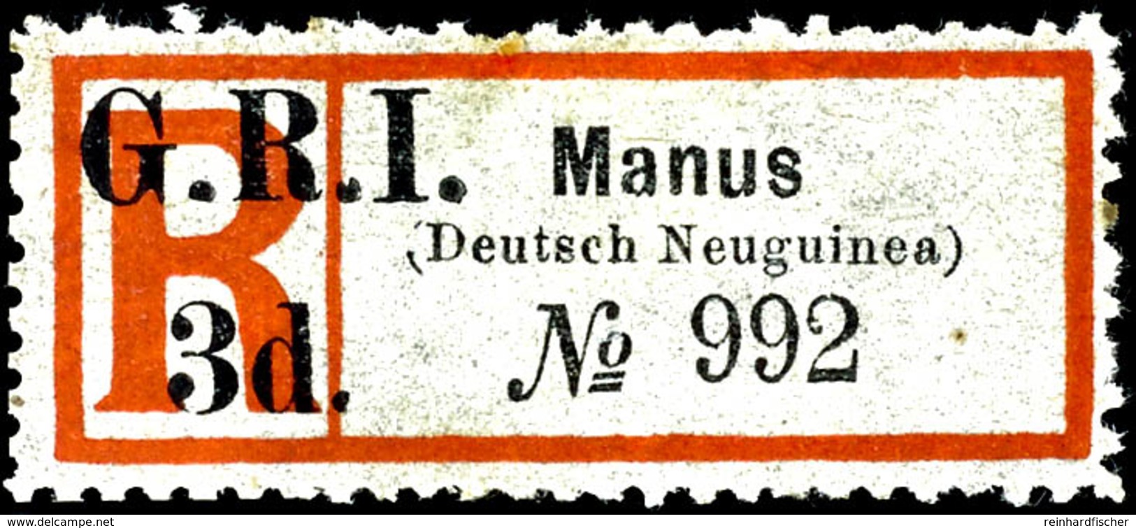 6457 3 D. Auf R-Zettel Manus (Grotesk), Ungebr., übliche Leicht Raue Zähnung, Katalog: 16f I * - Duits-Nieuw-Guinea