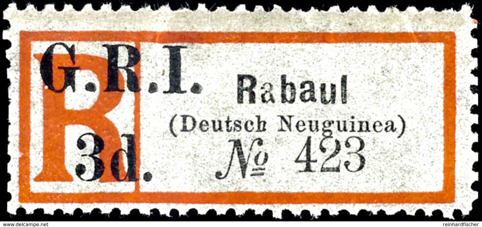 6458 3 D. Auf R-Zettel Rabaul (Grotesk), Links Etwas Stumpfe, Sonst In Guter Zähnung, Postfrisch (min. Anhaftungen Klima - Deutsch-Neuguinea