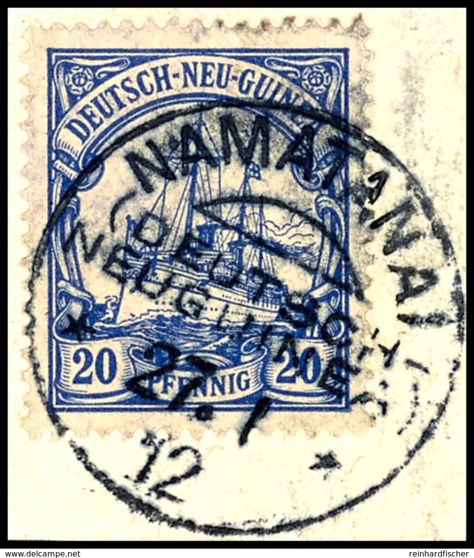 6529 NAMATANAI 27.1 12, Klar Auf Briefstück 20 Pf. Schiffszeichnung, Katalog: 10 BS - Duits-Nieuw-Guinea