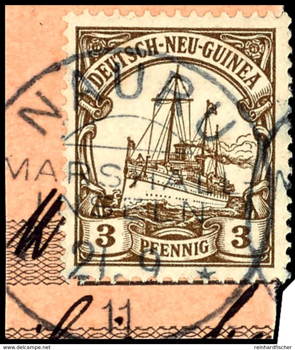 6579 3 Pf. Schiffszeichnung Auf Postanweisungsausschnitt Mit Fremdentwertung "NAURU MARSHALL INSELN 21.9.11", Katalog: 7 - Sonstige & Ohne Zuordnung