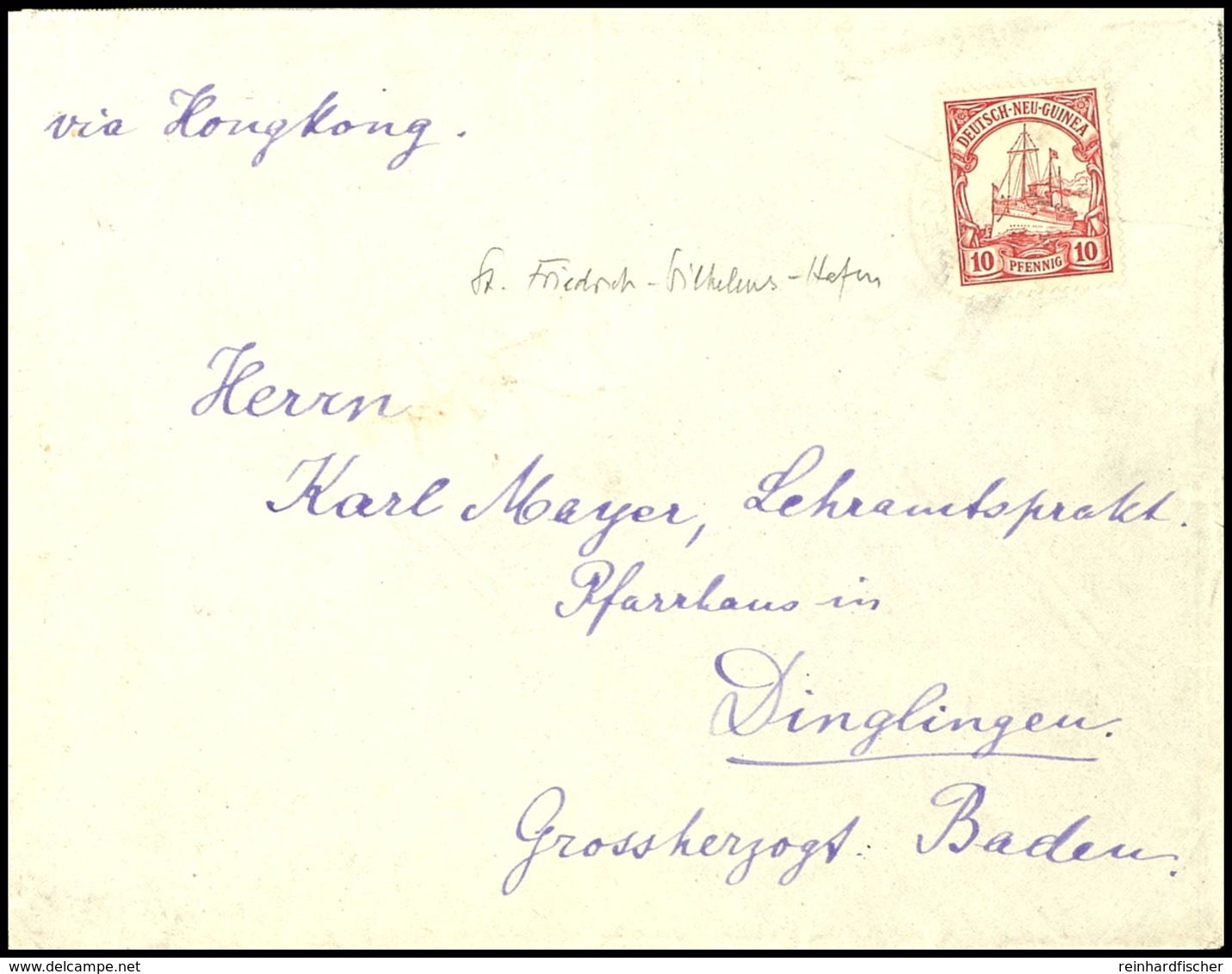 6628 1906, Brief  Mit 10 Pfg Kaiseryacht, Schwacher Stempel FRIEDRICH-WILHELMSHAFEN (Datum Nicht Lesbar), Zusätzlich Fed - Sonstige & Ohne Zuordnung