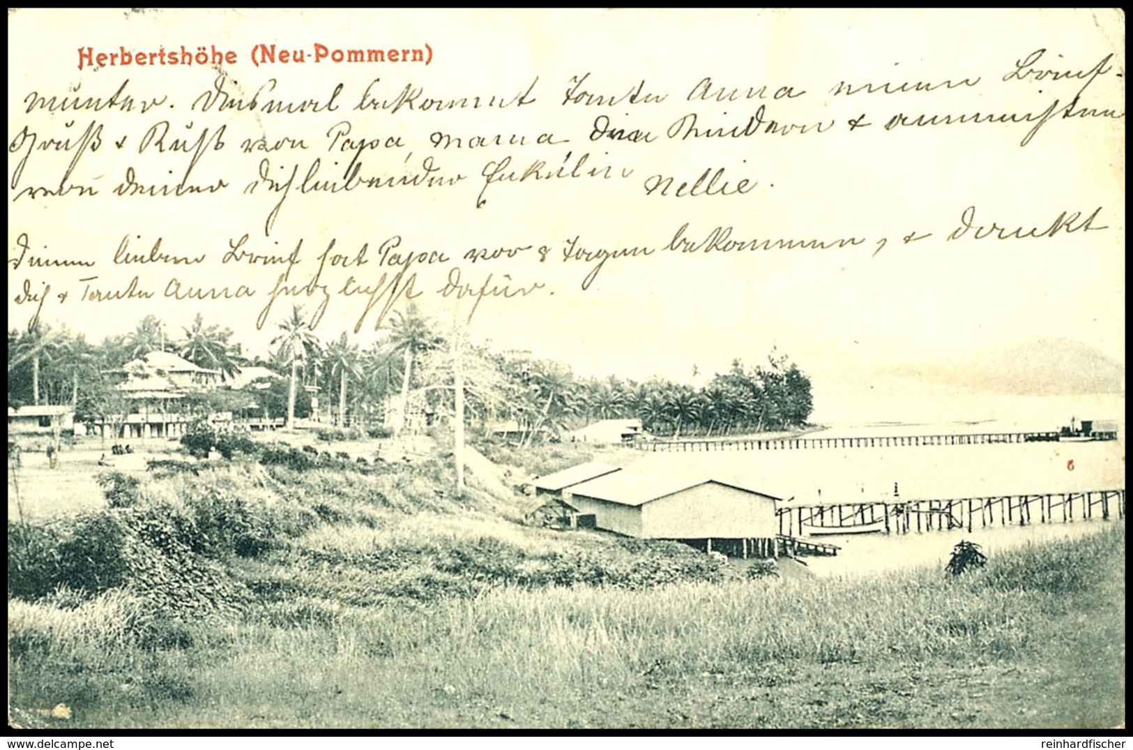 6639 1909, AK Des NDL Bild # 6 Mit 5 Pfg Kaiseryacht, Stempel HERBERTSHÖHE DNG 20/3 09. Absenderin: Nellie Parkinson, To - Sonstige & Ohne Zuordnung