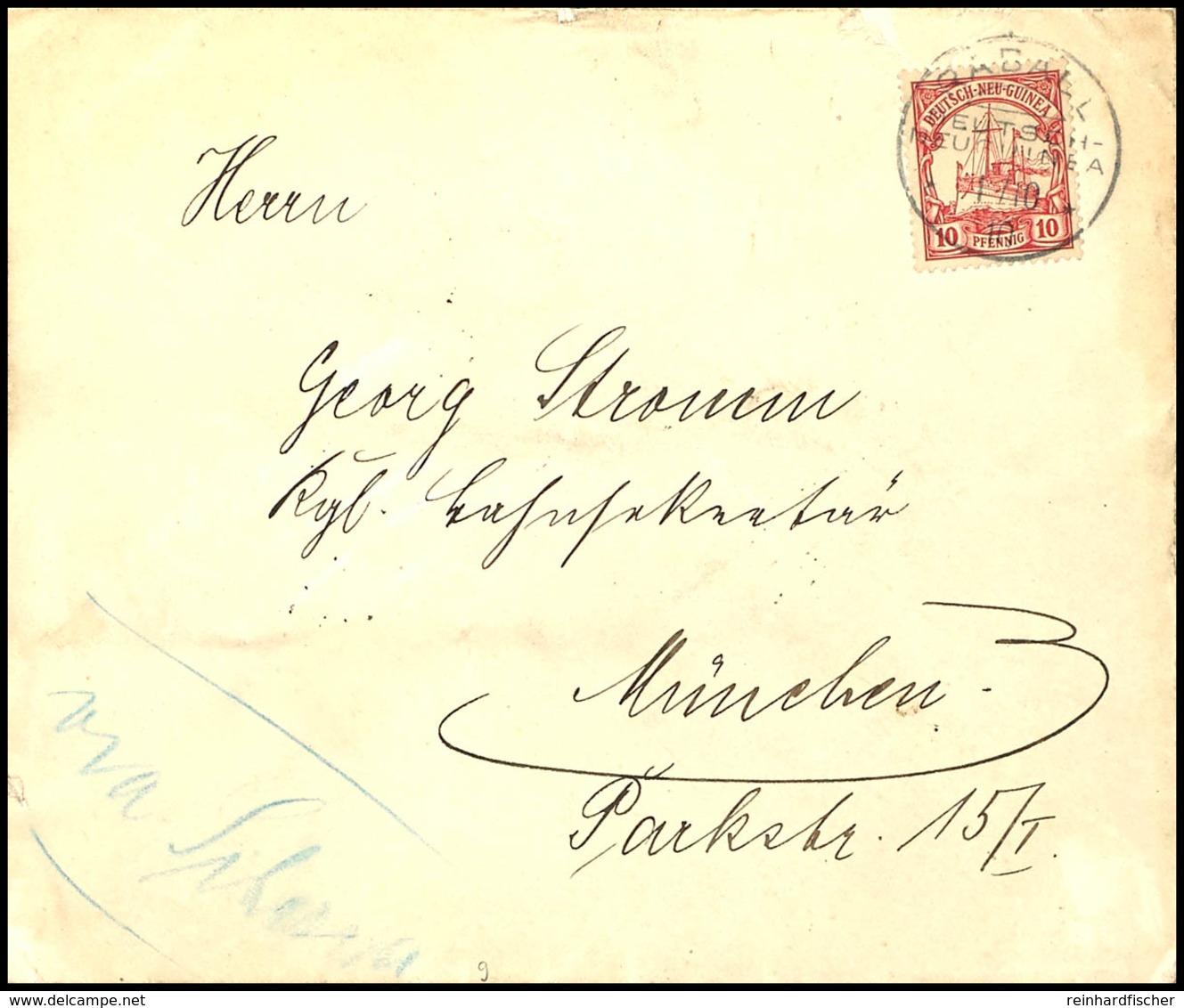 6652 1910, 10 Pfg Kaiseryacht Auf Brief Mit Inhalt, Stempel RABAUL DNG 1/10 10, Nach München. Absender: Anton Mayer (Abs - Andere & Zonder Classificatie