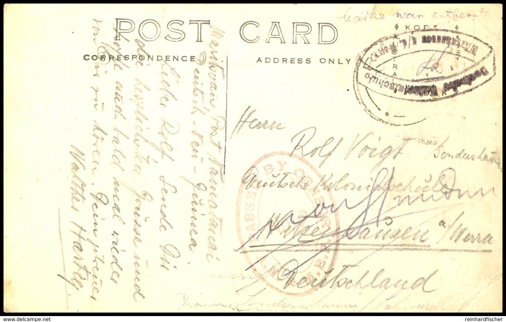 6696 1914, (ca.), KRIEGSPOST: Fotokarte "STH COAST - NEW BRITON .N.G" Mit Eingeborenen Auf Booten. Absenderangabe: "Mari - Andere & Zonder Classificatie