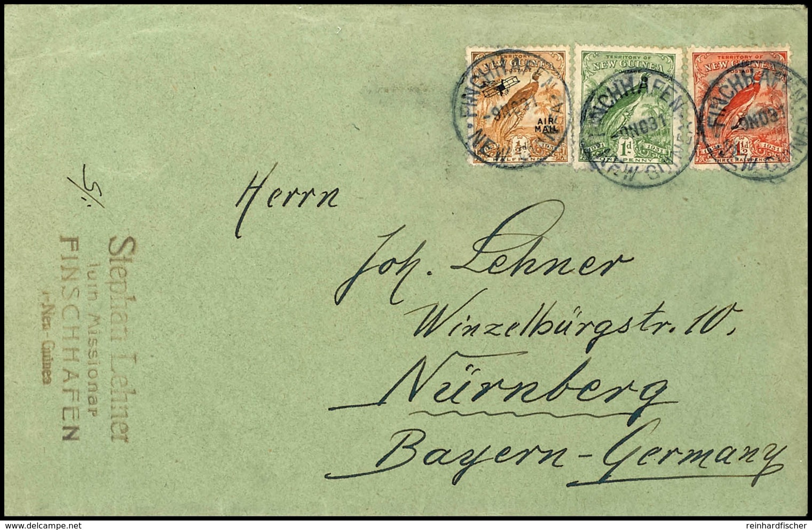 6707 1931, Brief Vom 9. Nov. Mit 1/2d, 1d Und 1 1/2d Von Papua-Neuguinea - Ausgaben Der Mandatsverwaltung (MiNrn. 65, 66 - Andere & Zonder Classificatie