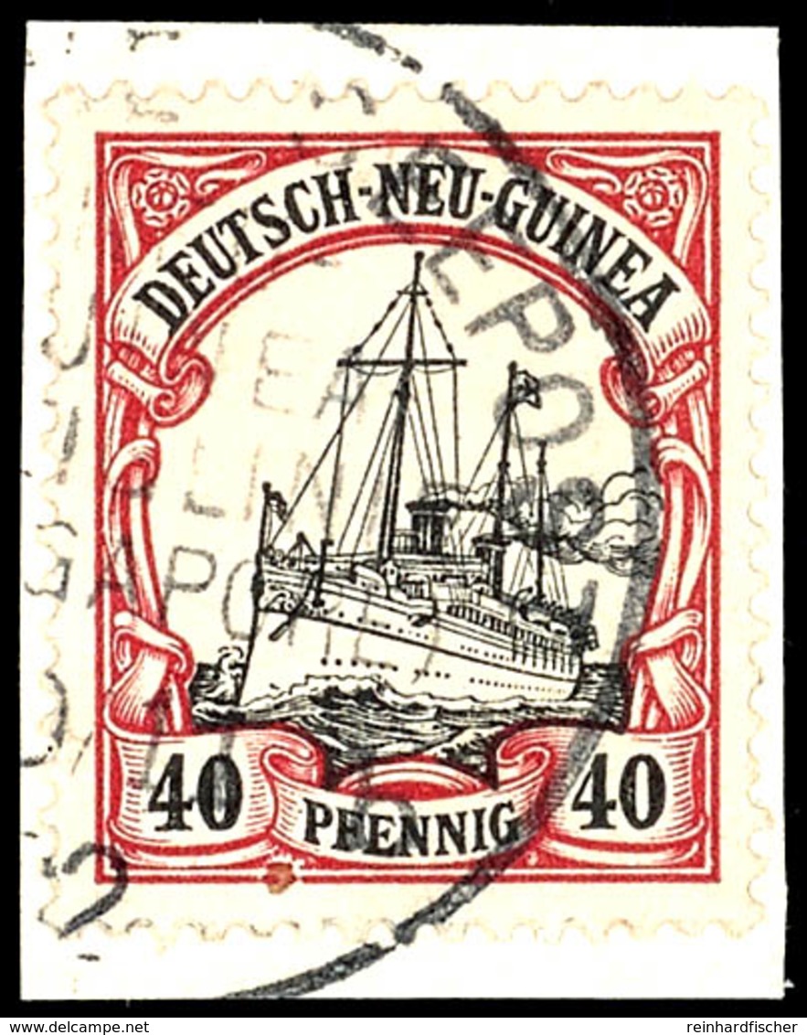 6733 1902, DEUTSCHE SEEPOST NEU-GUINEA-ZWEIGLINIE (SINGAPORE) B 10.11 02 (Dampfer Stettin), Teilabschlag Auf 40 Pfg Kais - Other & Unclassified