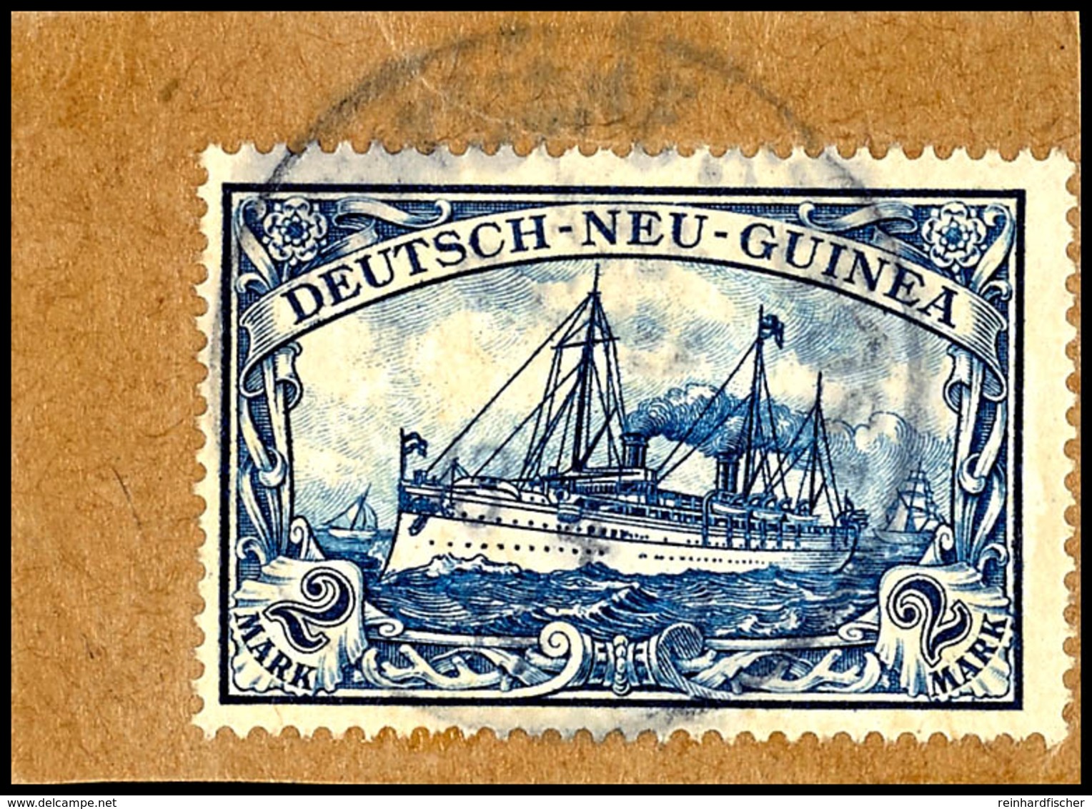 6744 1910, (ca.), DEUTSCHE SEEPOST NEU-GUINEA-ZWEIGLINIE 13.4 11 A (Dampfer Coblenz), Etwas Schwach Auf 2 Mark Kaiseryac - Andere & Zonder Classificatie