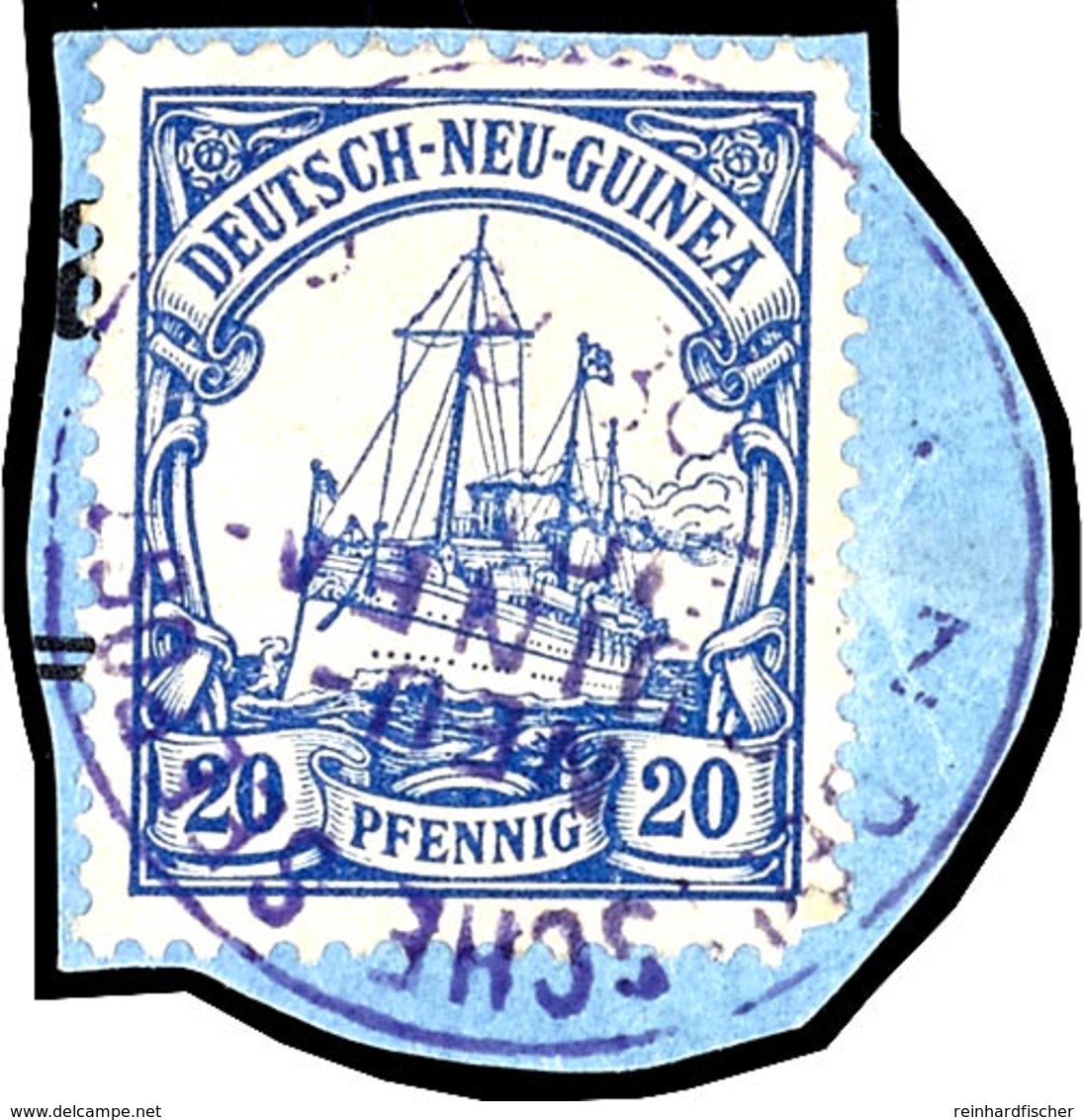 6747 1912, (ca.), DEUTSCHE SEEPOST NEU-GUINEA-ZWEIGLINIE C  28.8 -- (Dampfer Prinz Waldemar) In Violett, Auf Briefstück  - Other & Unclassified