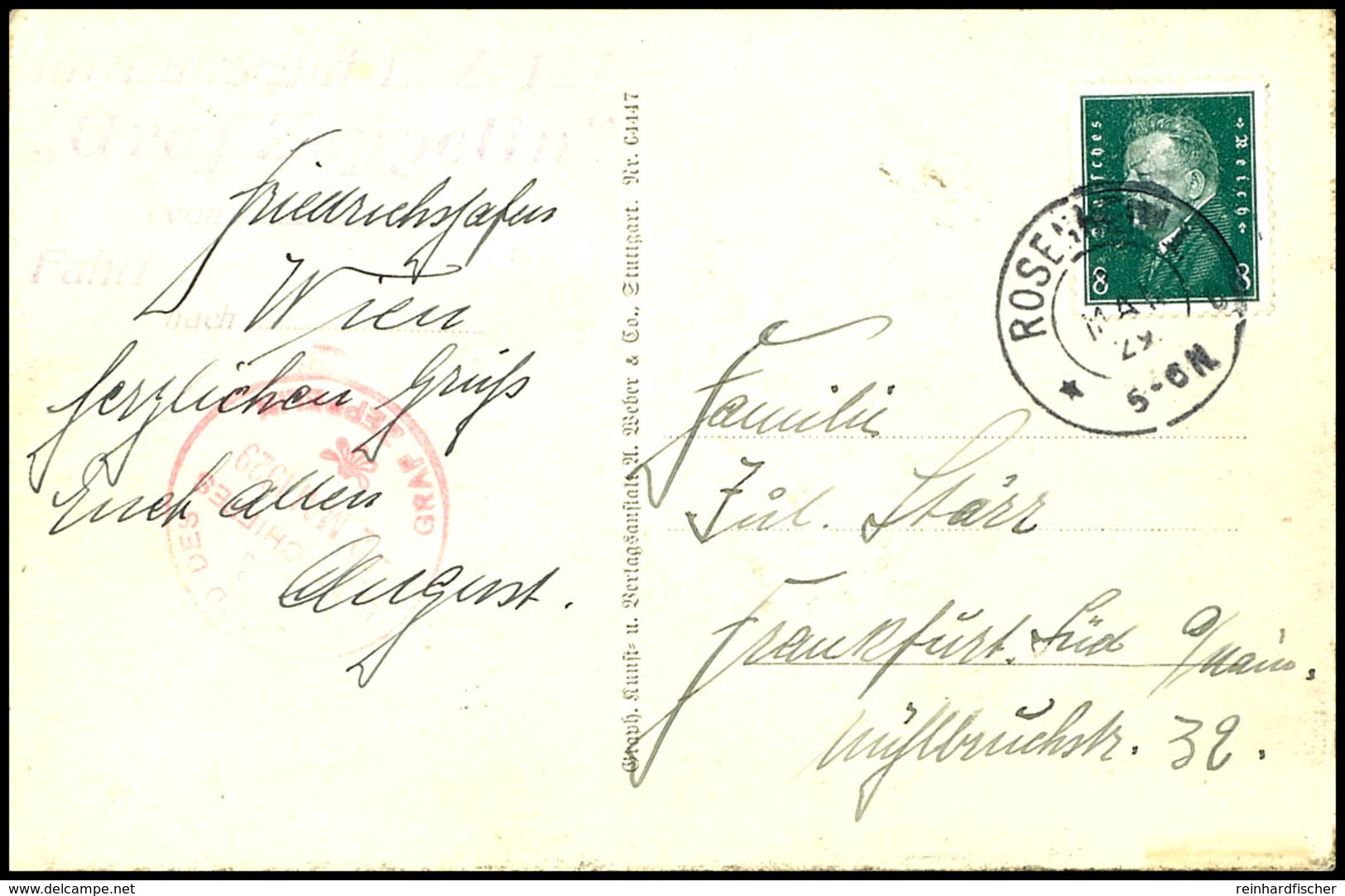 6898 1929, Österreichfahrt Mit Abwurf Rosenheim, Fotokarte Mit Bordstempel Vom 2.Mai. Und 8 Pfg. Reichspräsidenten Mit S - Sonstige & Ohne Zuordnung