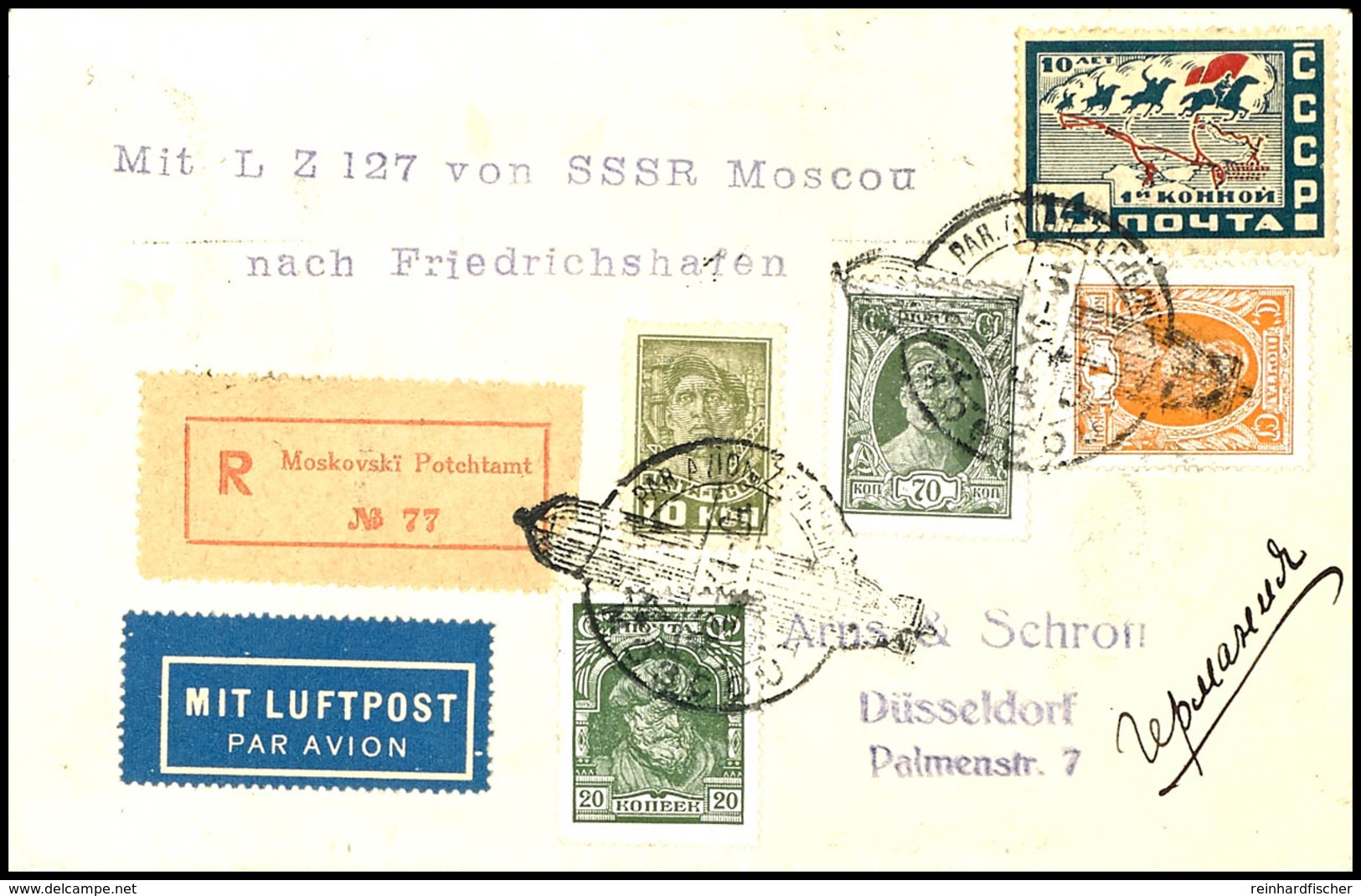 6998 1930, Fahrt Nach Russland, Rückfahrt Von Russland, R-Brief Mit Normaler Frankatur Und Postsonderstempel MOSKAU 10.I - Andere & Zonder Classificatie